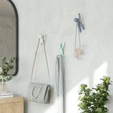 Buddy Conjunto Cabideiro Gancho de Parede Verde Azul e Branco - 3 Peças - Ela Decora